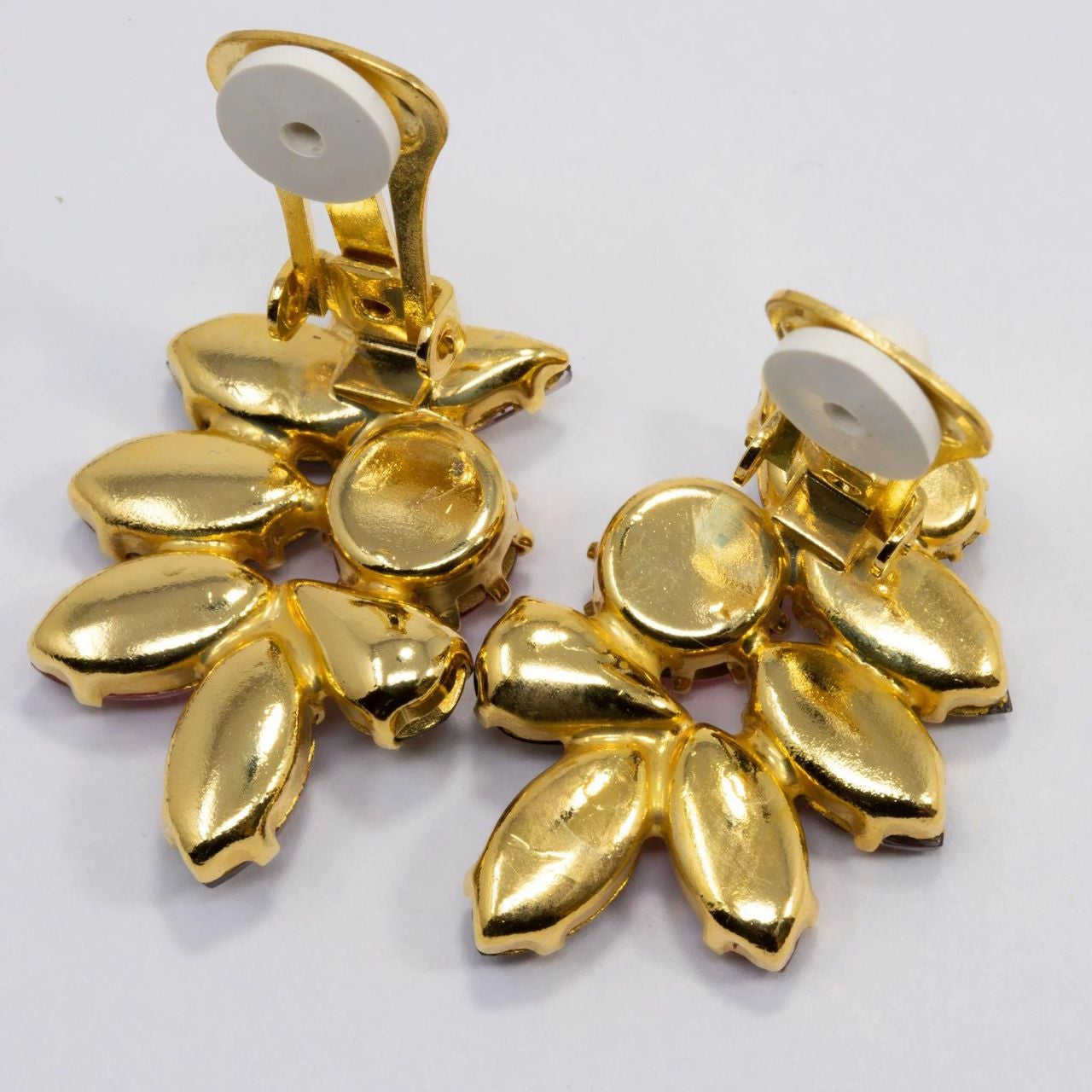Vintage Bohemian Glass Clip Earrings
