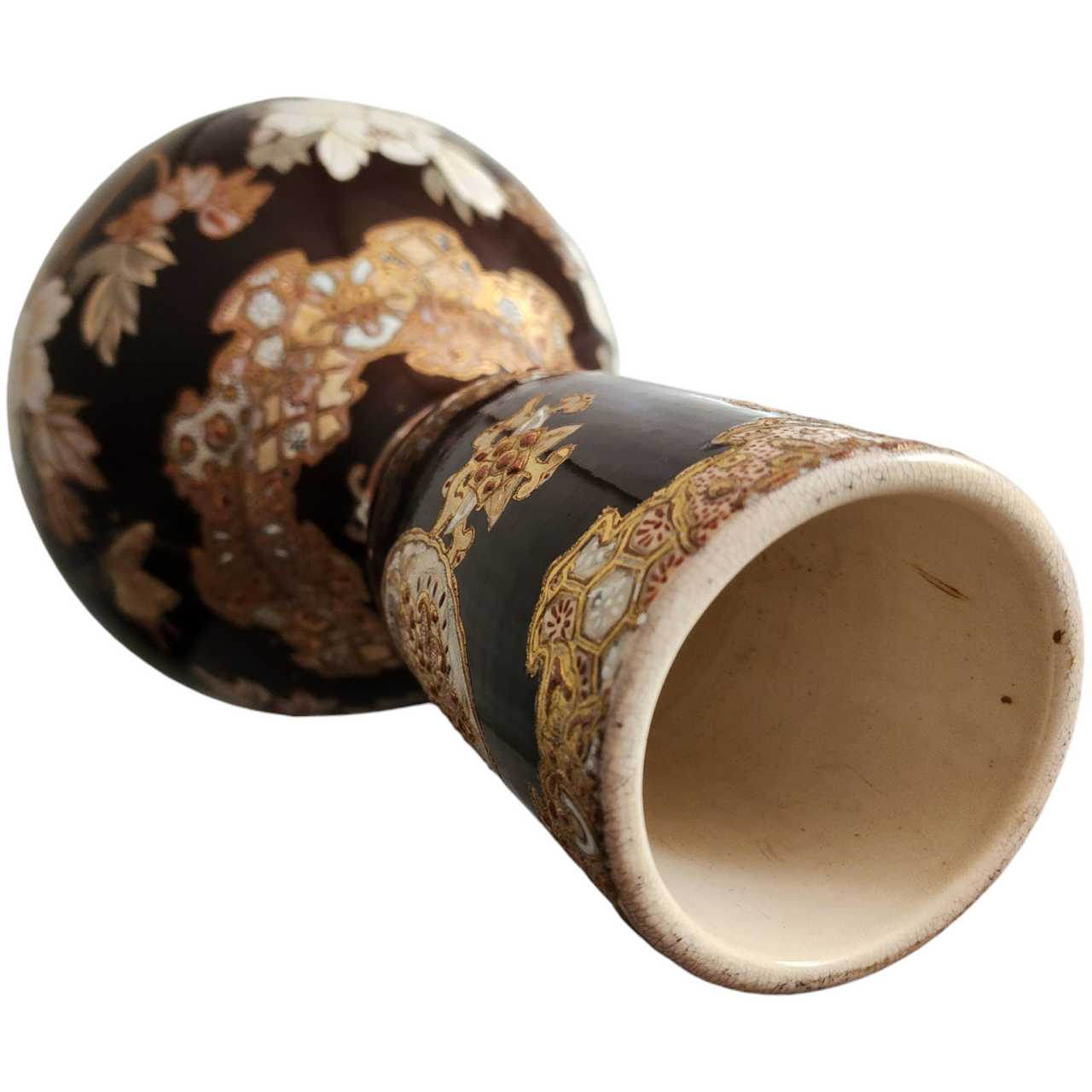 Qianlong Qing Dynasty Lotus Butterfly Motif Gold Gilded Porcelain Vase